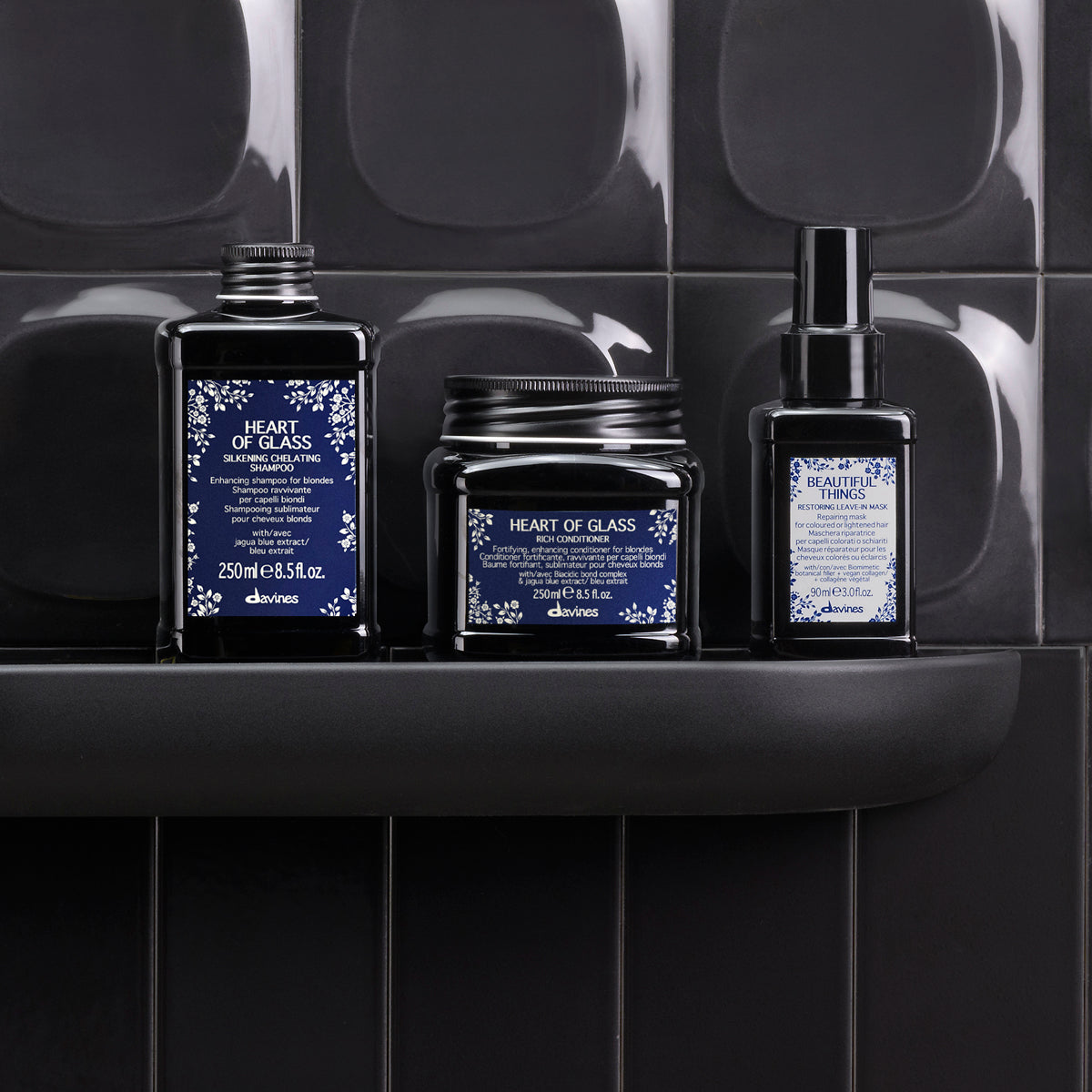 Davines Nederland HEART OF GLASS Silkening Chelating Shampoo - Versterkende shampoo voor blond haar.