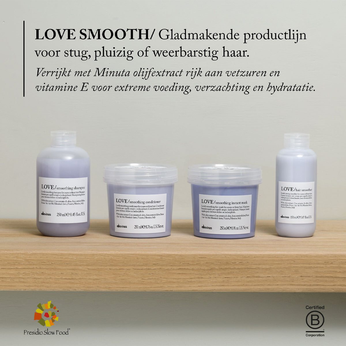 Davines Nederland LOVE Smoothing Shampoo - Gladmakende shampoo voor stug of pluizig haar
