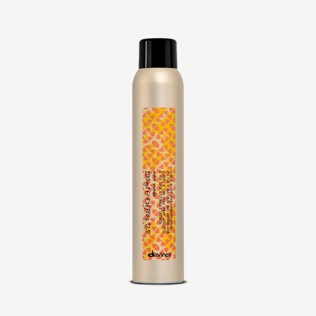 Davines Nederland Dry wax finishing spray - Dry Wax spray, onmiddellijke nonchalante
textuur, natuurlijke definitie en een satijnmatte afwerking.