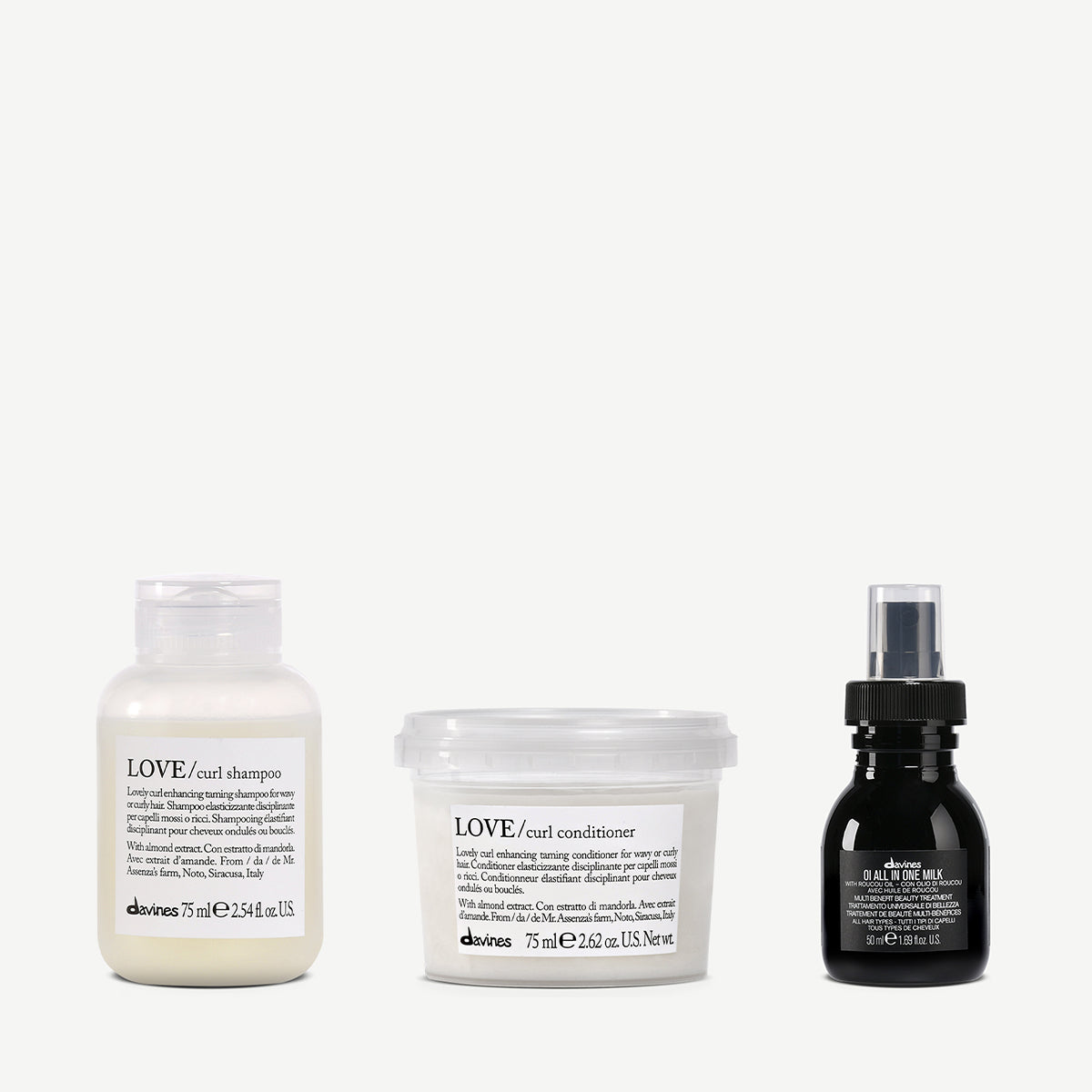 LOVE Curl & OI travel set 1  3 pz.Davines