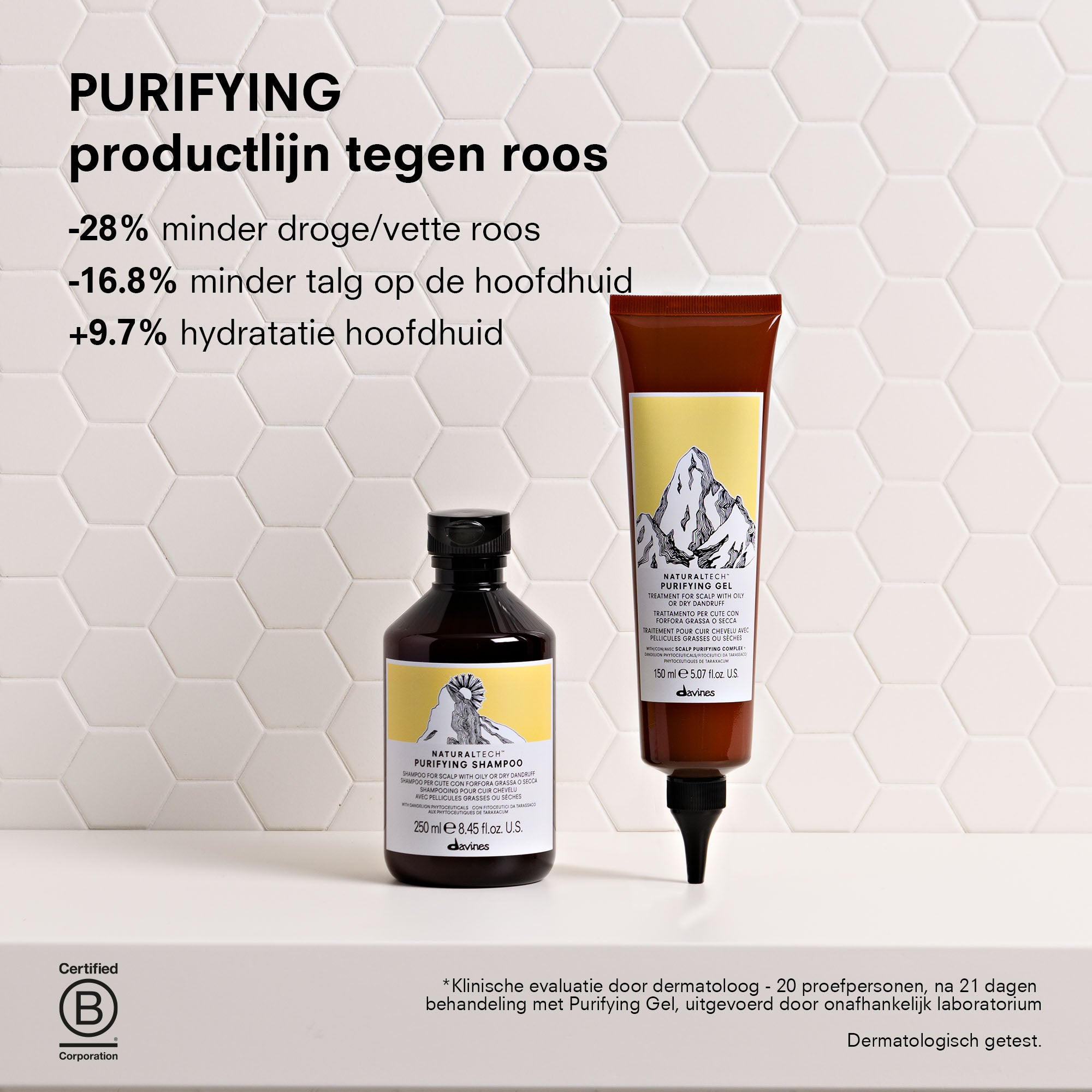 Davines Nederland Purifying Shampoo - Anti-roos shampoo voor een vette of droge hoofdhuid.