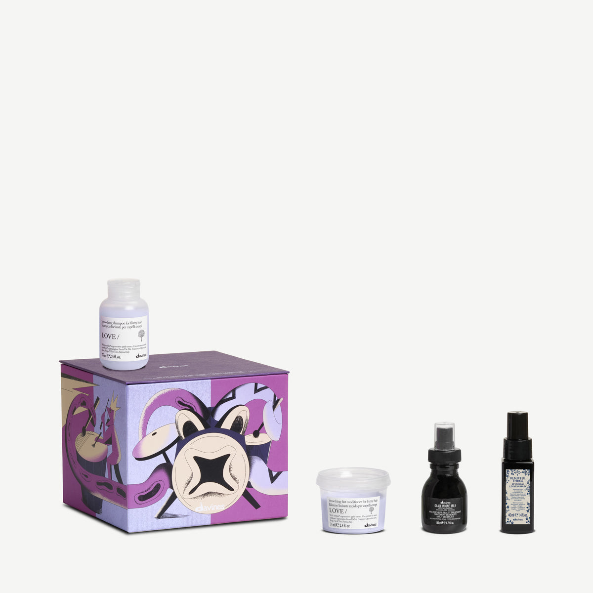 
Davines Nederland Luxe Discovery set - Discovery Set voor weerbarstig haar glanzend te maken met controle tegen pluis, bescherming tegen vocht. 