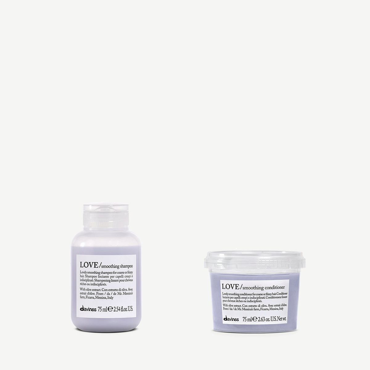 LOVE Smoothing Shampoo &amp; Conditioner travel set 1  Davines
